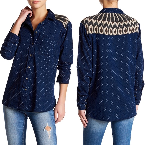 Free People Blue Sage Button Shirt Long Sleeve - Picture 1 of 9